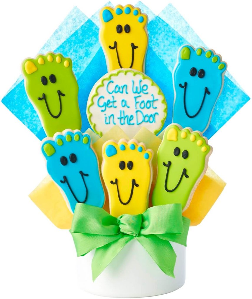 Foot In The Door Cutout Cookie Bouquet