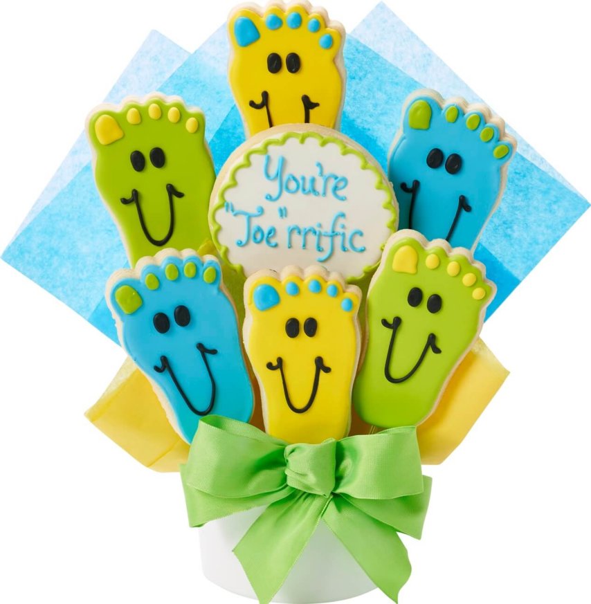 You're "Toe-rrific" Cutout Cookie Bouquet