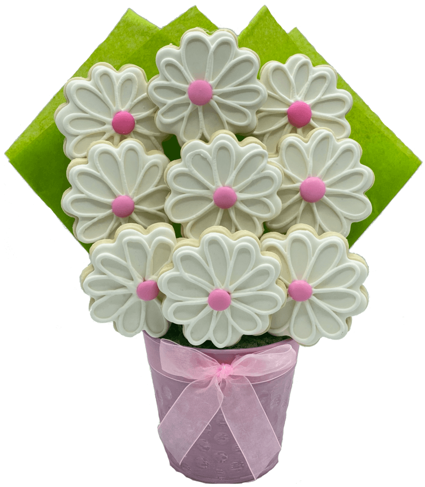 Daisy Garden Decorated Cookie Bouquet