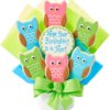 Birthday Owl Cutout Cookie Bouquet