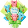 Hooray Owl Cutout Cookie Bouquet