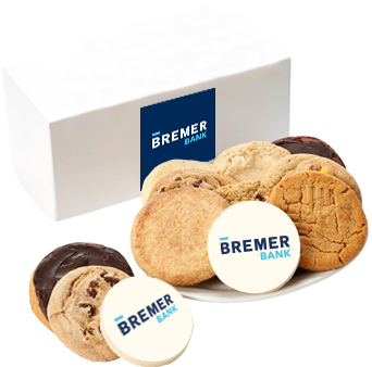 Bremer Bank Gift Box With Assorted cookies and Logos