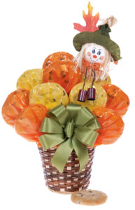 scarecrow basket of cookies