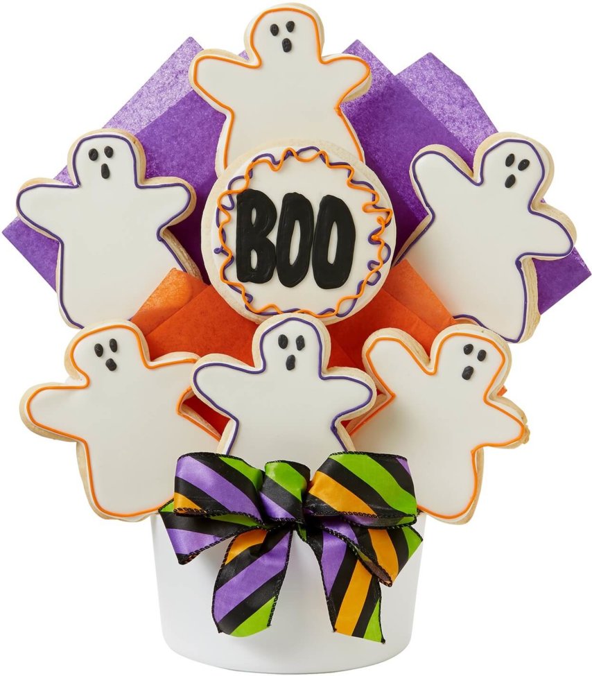 Boo Decorated CutoutCookie Bouquet