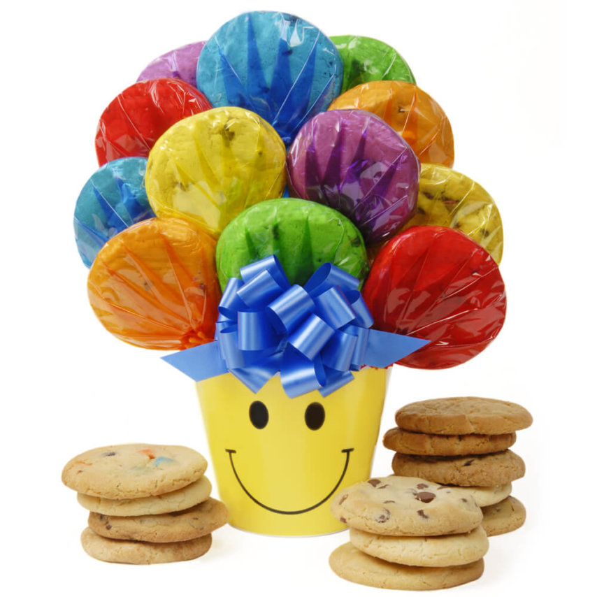 Smiley Pot Cookie Bouquet