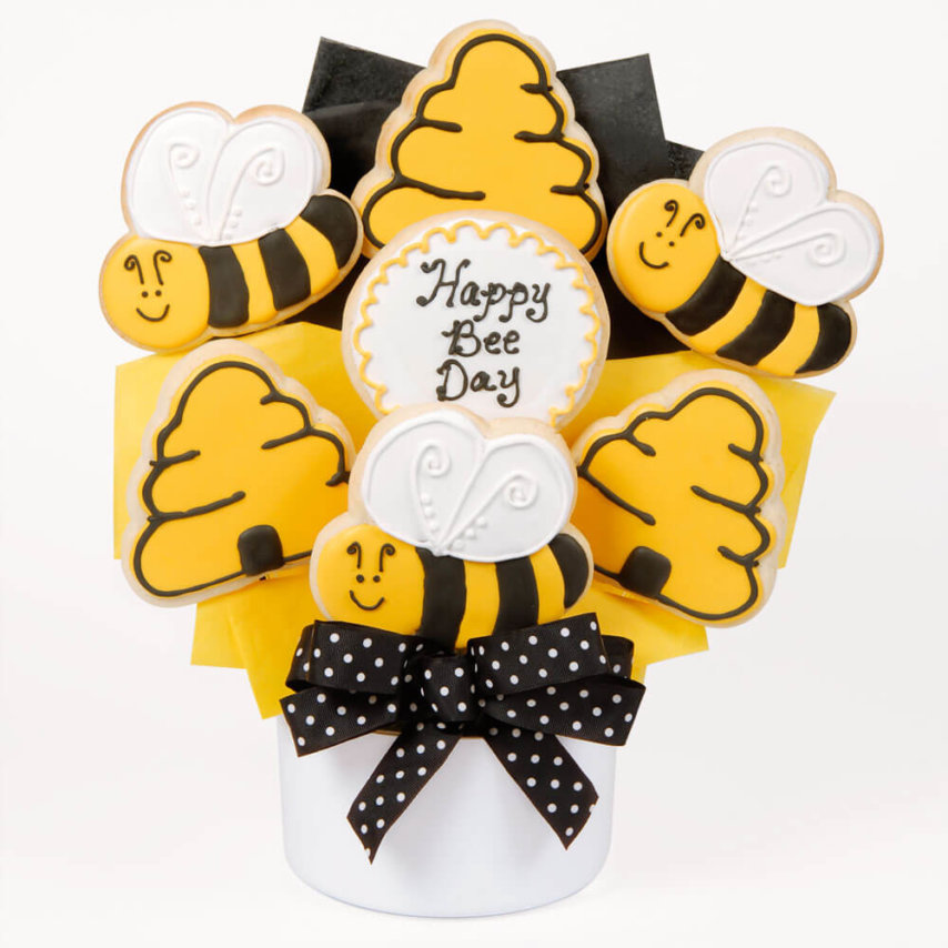 Happy Bee Day Cutout Cookie Bouquet