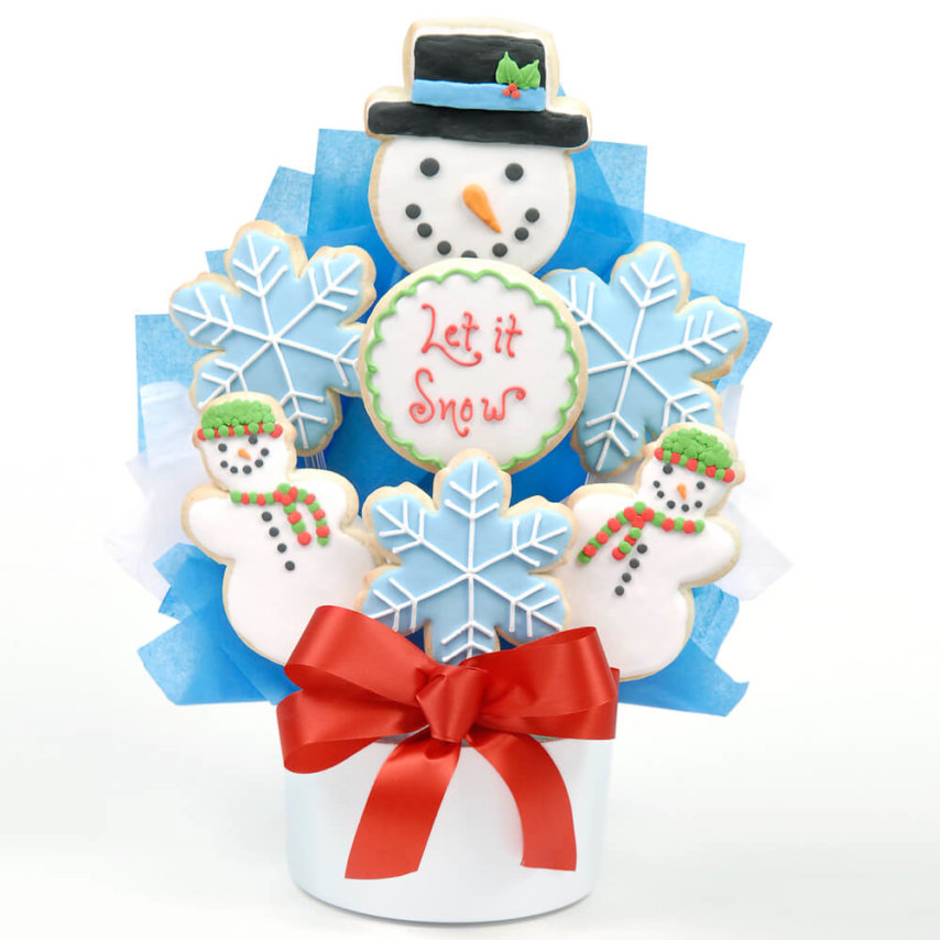 Let It Snow Cutout Cookie Bouquet