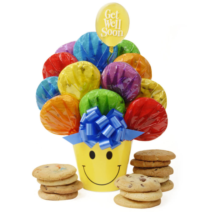 Get Well Smiley Cookie Bouquet