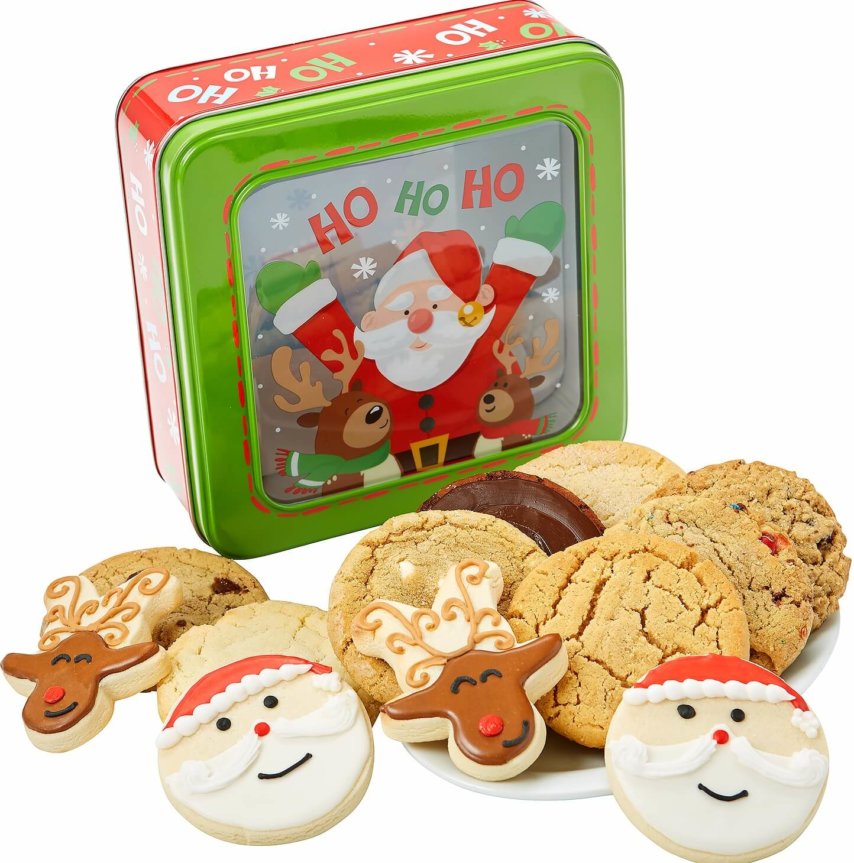 Santa Window Cookie Tin