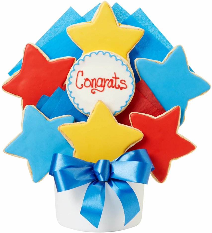 Congrats Decorated Cutout Cookie Bouquet