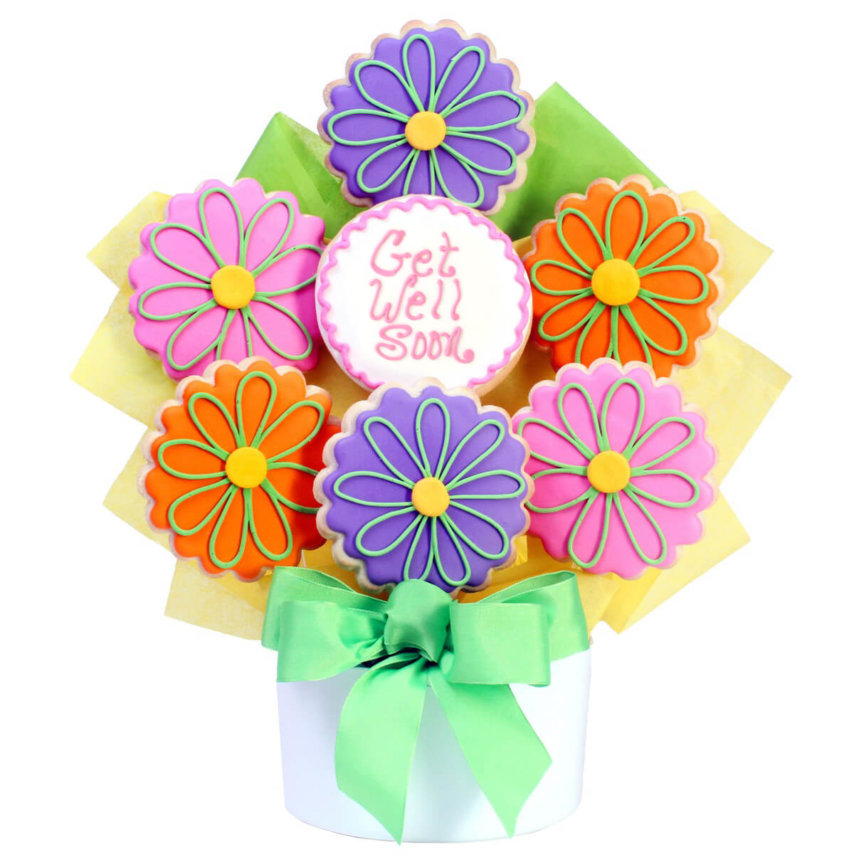 Get Well Flowers Cutout Cookie Bouquet