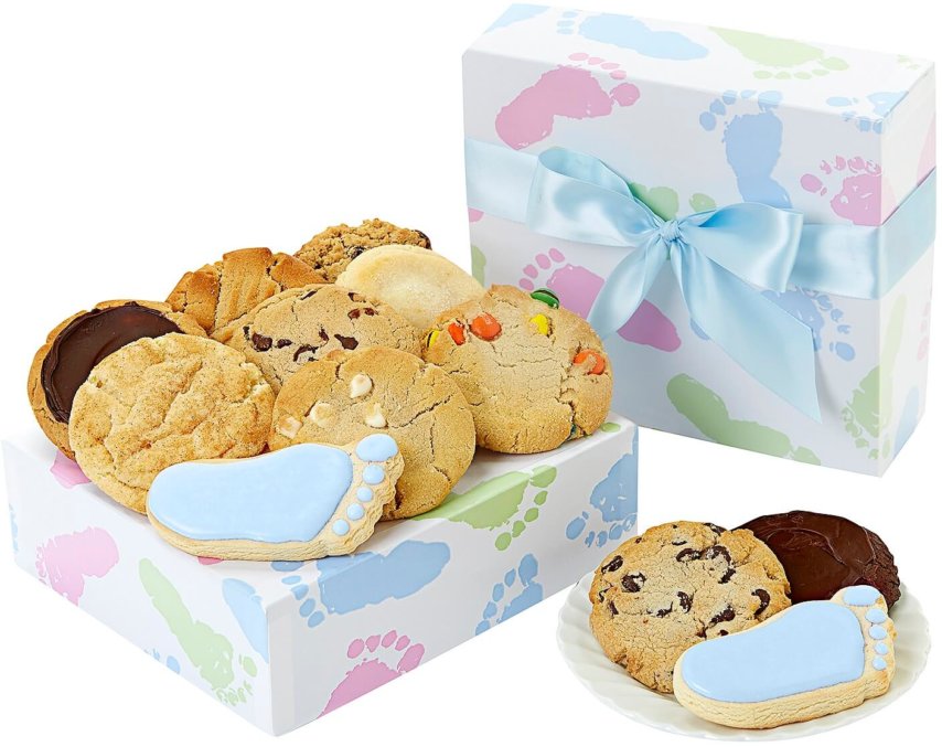 Baby Boy Footprint Cookie Box