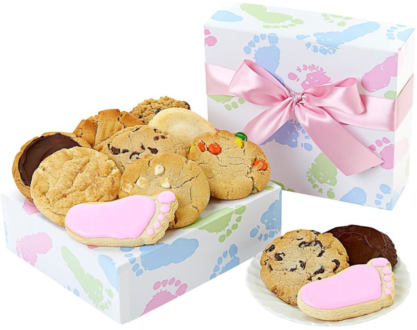 Baby Girl Footprint Cookie Box