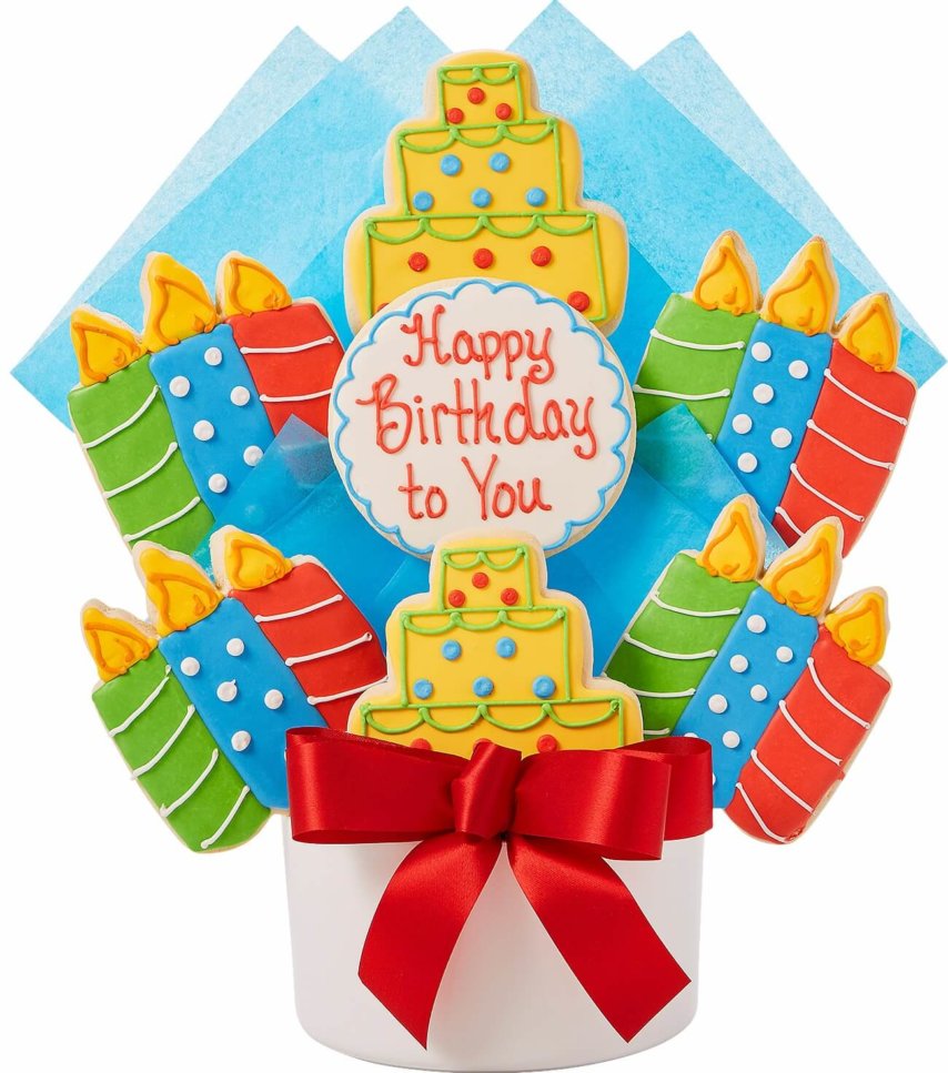 Happy Birthday to You Cutout Cookie Bouquet