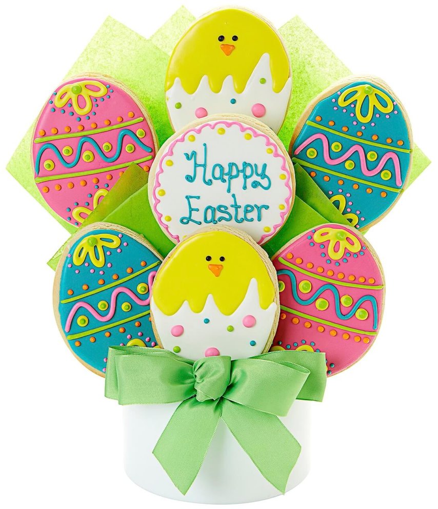 Easter Egg Decorated Cookie Bouquet