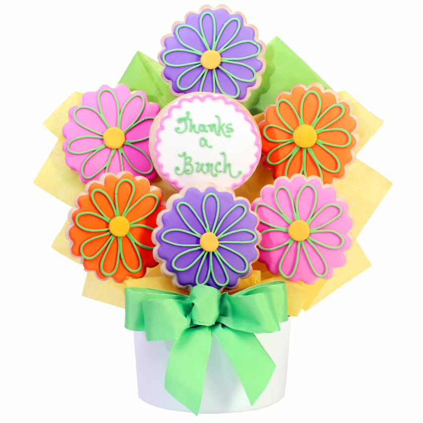 Thanks Flower Cutout Cookie Bouquet