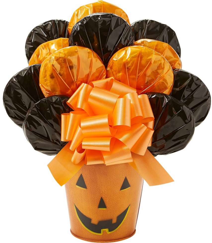 Jack-o-Lantern Cookie Bouquet