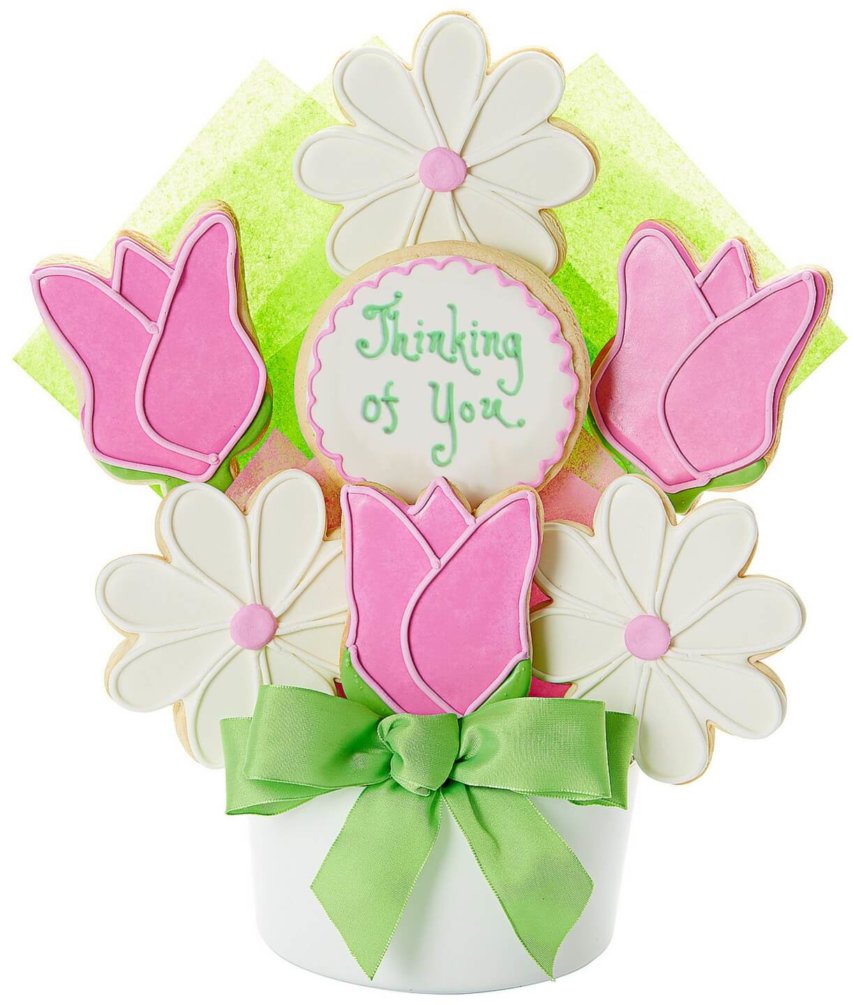 Spring Flowers Cutout Cookie Bouquet