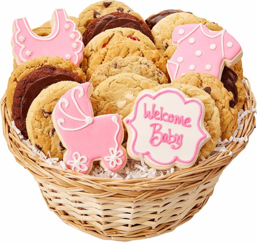 Welcome Baby Girl Cookie Basket